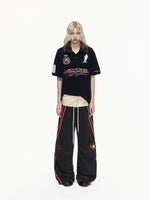 Racing Double-Waist Wide-Leg Sweatpants 4