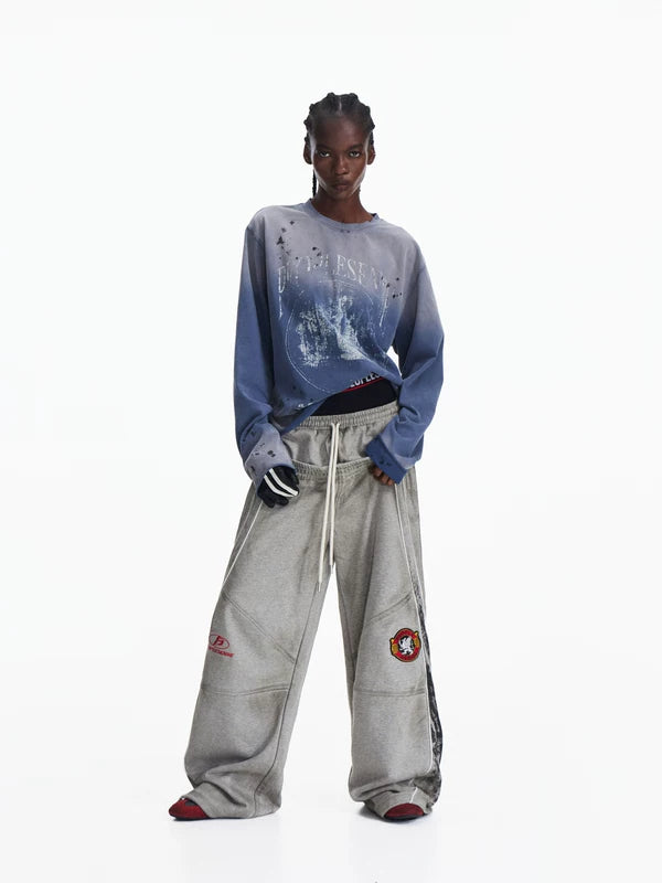 Racing Double-Waist Wide-Leg Sweatpants 5