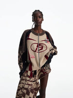 Racing-Inspired Knit Zip-Up Cardigan Sweater 2