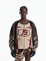 5936530513236,5936530513237,5936530513238, Racing-Inspired Knit Zip-Up Cardigan Sweater