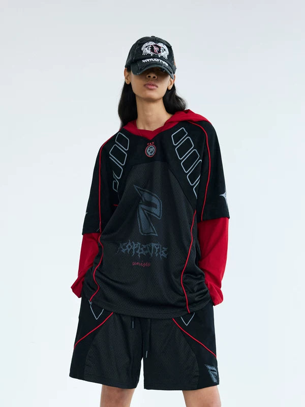 Racing-Inspired Quick-Dry Hooded Jersey Top 3