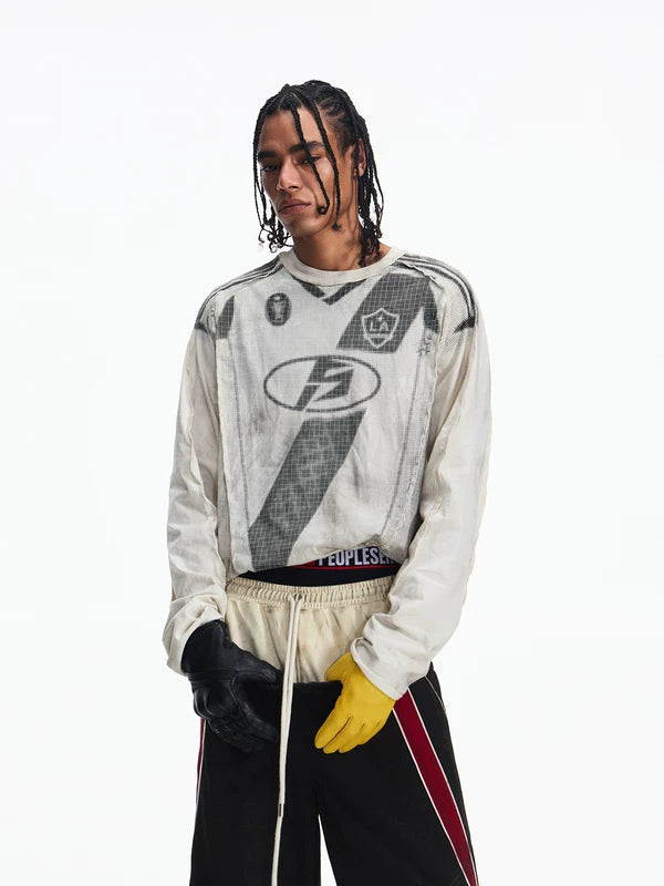Racing-Inspired Retro Patchwork Long-Sleeve T-Shirt 1