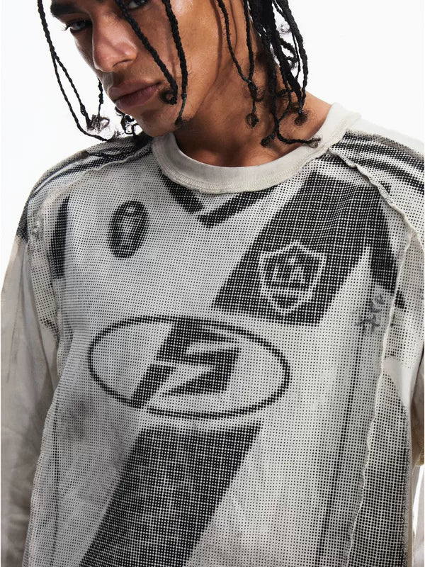 Racing-Inspired Retro Patchwork Long-Sleeve T-Shirt 3