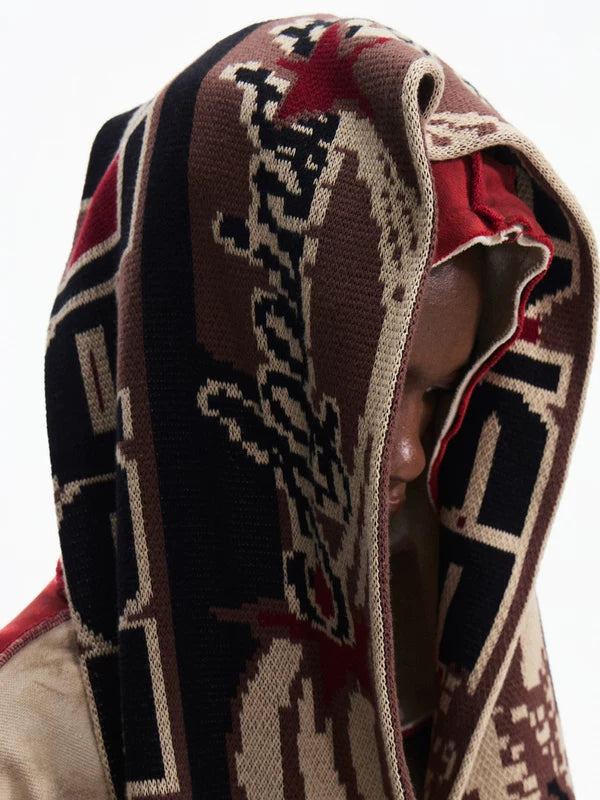 Racing Jacquard Scarf with Fringe Hem 2