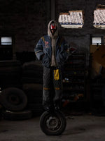 Racing Patchwork Striped Cotton Stand Collar Jacket 5