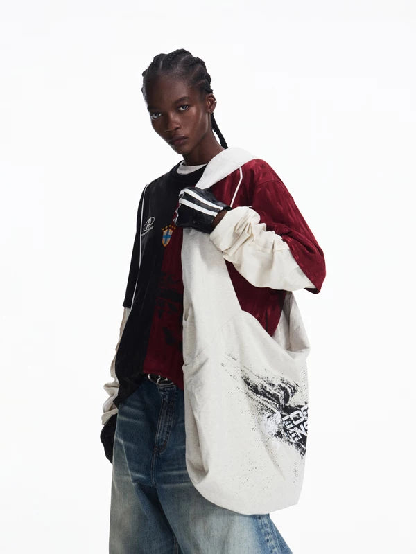 Racing Print Oversized Shoulder Tote Bag 4