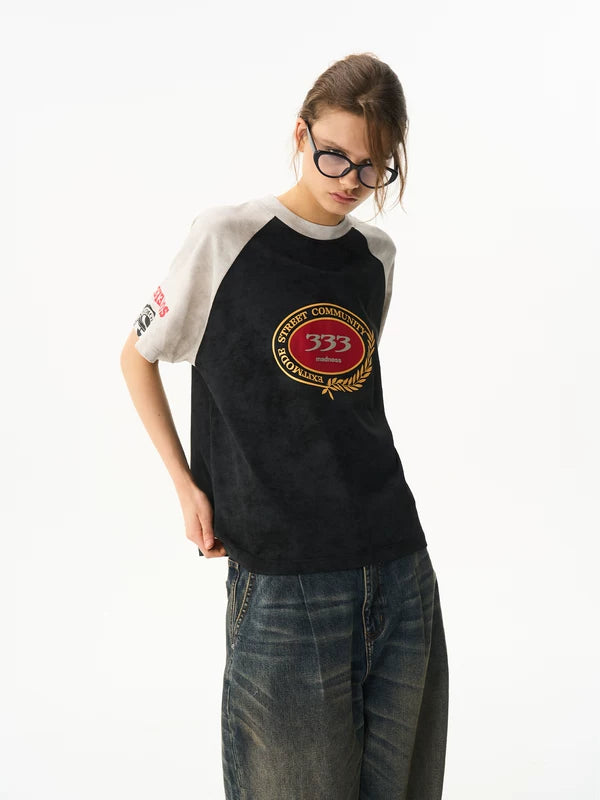 Raglan Graphic Print Short Sleeve T-Shirt 3