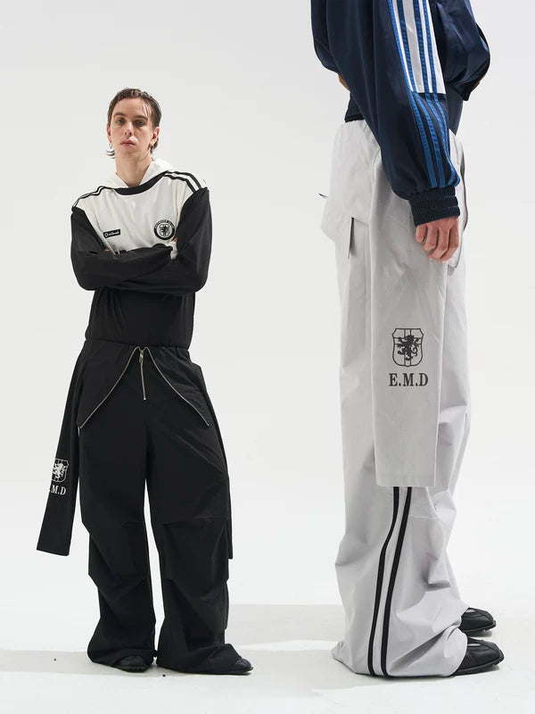 Raglan Sleeve Pleated Track Cargo Pants 1