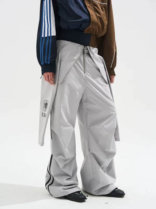 Raglan Sleeve Pleated Track Cargo Pants 2