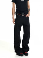 Raw Denim Baggy Wide-Leg Pants 1