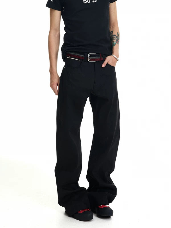 Raw Denim Baggy Wide-Leg Pants 1