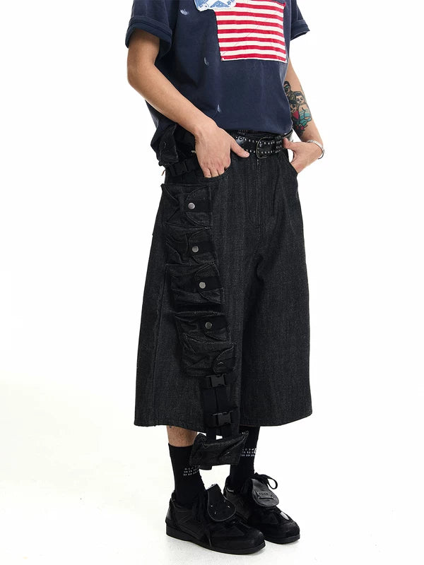 Raw Denim Cargo Shorts 4