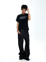 Raw Denim Flared Pants 4