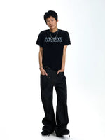 Raw Denim Flared Pants 5
