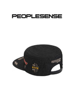 Raw Denim Flat Top Embroidered Equestrian Hat 3