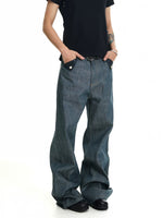Raw Denim Straight Leg Pants 1
