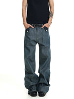 Raw Denim Straight Leg Pants 2