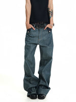 Raw Denim Straight Leg Pants 4
