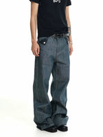 Raw Denim Straight Leg Pants 5