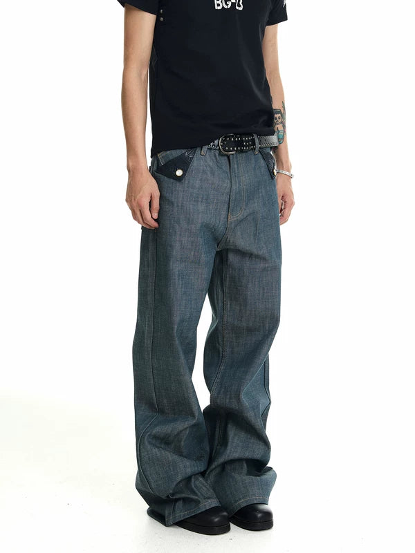 Raw Denim Straight Leg Pants 5