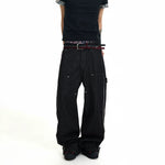6242451054988,6242451054989,6242451054990,6242451054991, Raw Denim Wide-Leg Cargo Pants