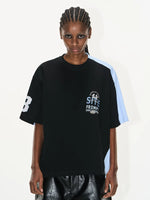 Raw Edge Colorblock Graphic Sports T-Shirt 2