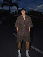 Relaxed Corduroy Short-Sleeve Shirt and Shorts 1