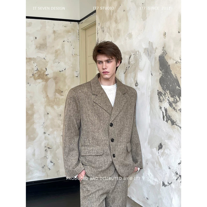 Relaxed Fit Casual Suit Jacket and Pants 1