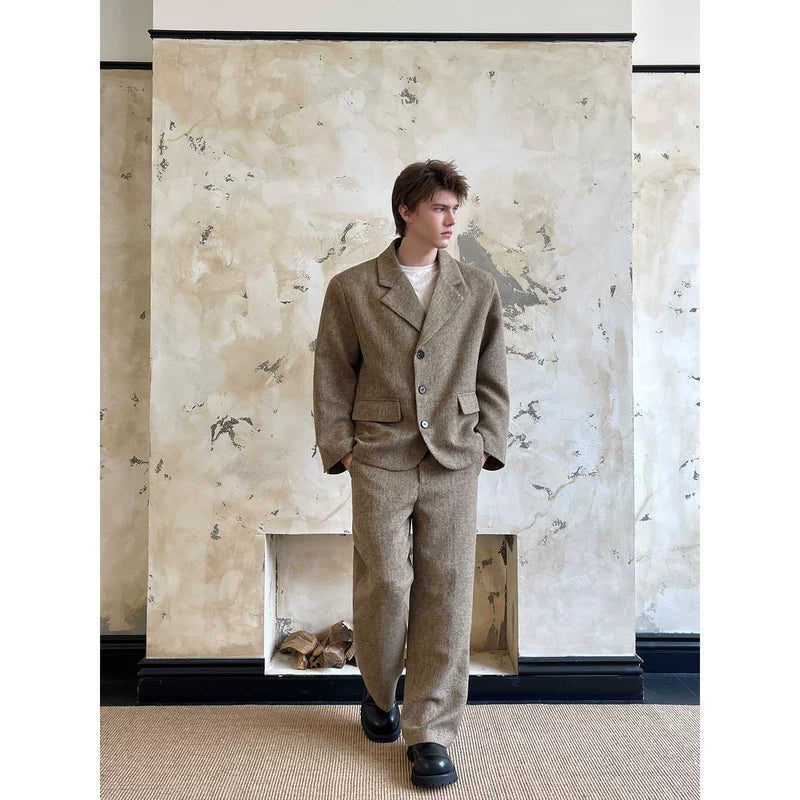 Relaxed Fit Casual Suit Jacket and Pants 3