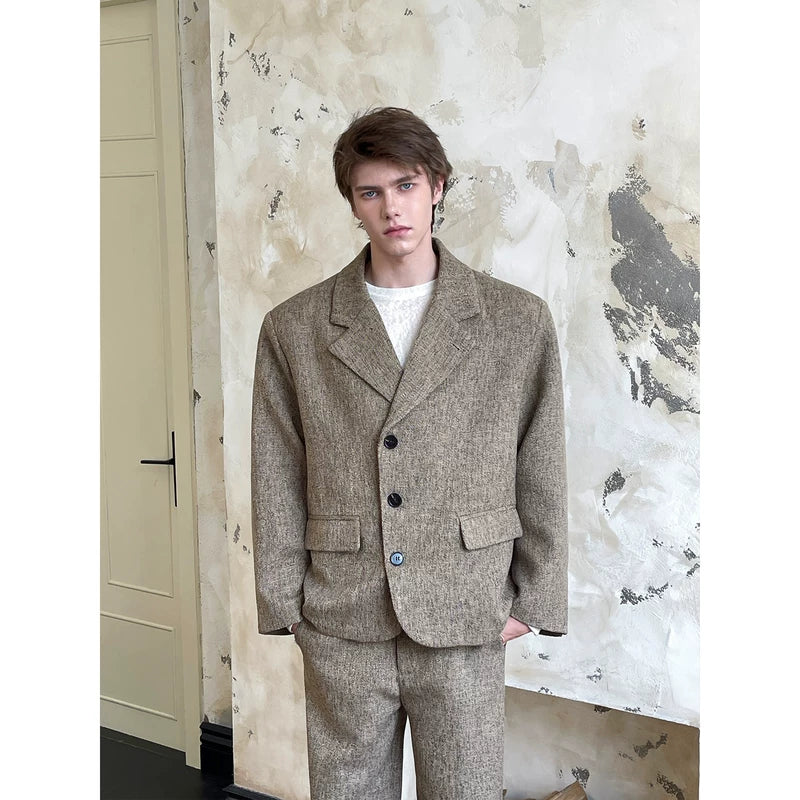 Relaxed Fit Casual Suit Jacket and Pants 5