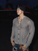 Relaxed Fit Openwork Knit Cardigan 1