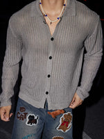 Relaxed Fit Openwork Knit Cardigan 3