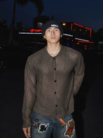 Relaxed Fit Openwork Knit Cardigan 4