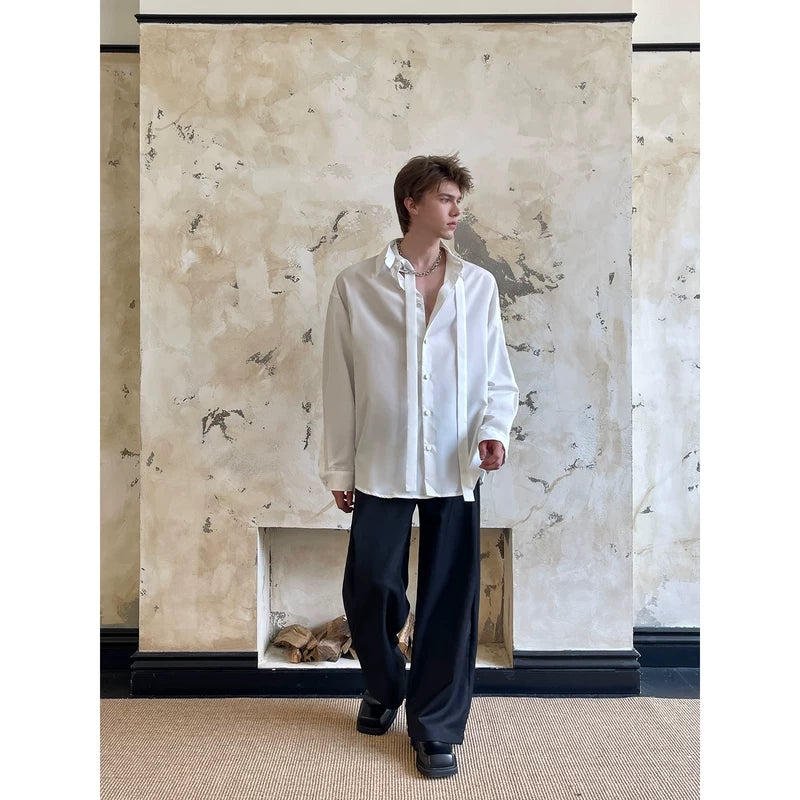 Relaxed Fit Shirt with Flowing Ties 2