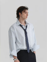 Relaxed Fit Striped Button-Down Shirt 4