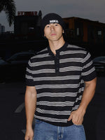 Relaxed Fit Striped Henley T-Shirt 1