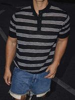 Relaxed Fit Striped Henley T-Shirt 3