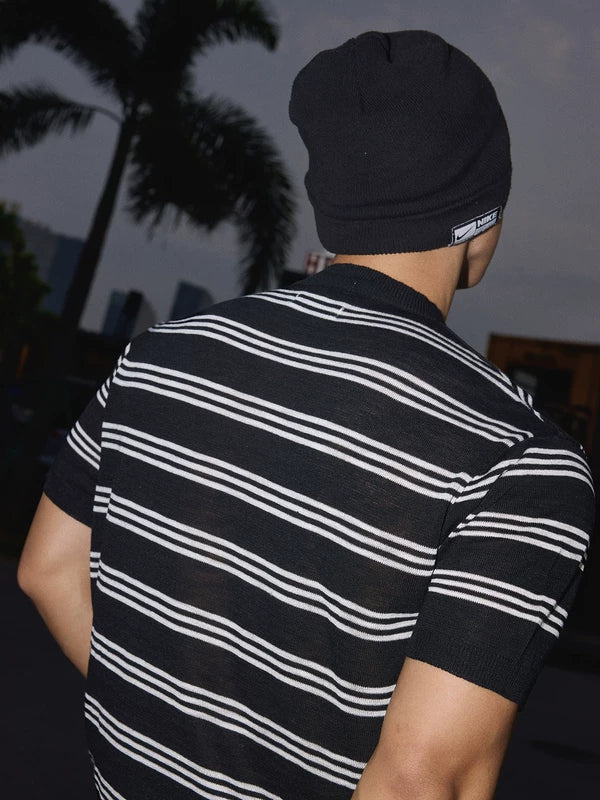 Relaxed Fit Striped Henley T-Shirt 4