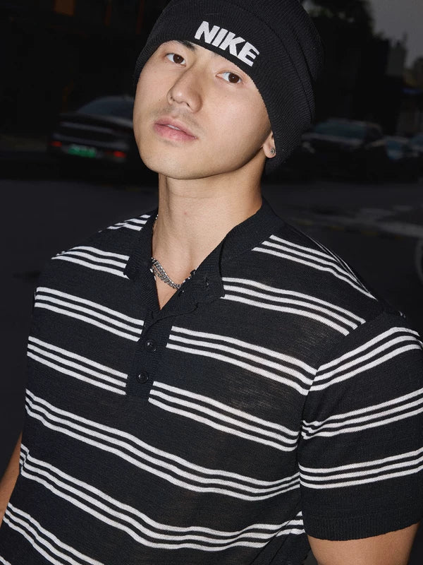 Relaxed Fit Striped Henley T-Shirt 5