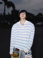 Relaxed Fit Striped Long-Sleeve Polo Shirt 1