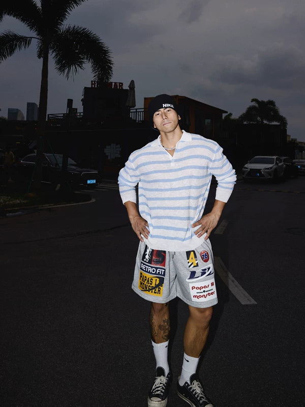 Relaxed Fit Striped Long-Sleeve Polo Shirt 2