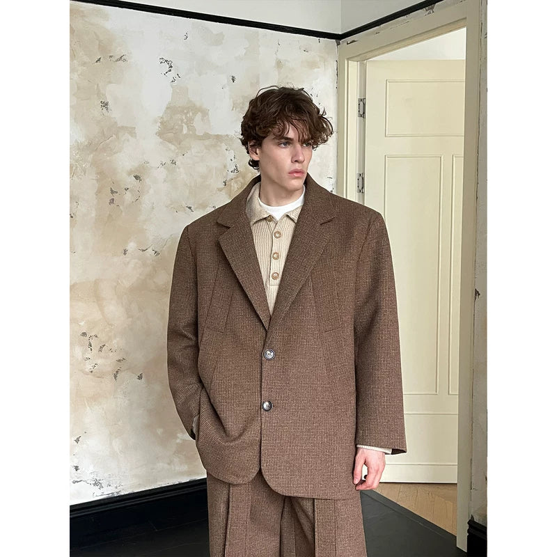 Relaxed Minimalist Retro Suit Jacket and Pants 5