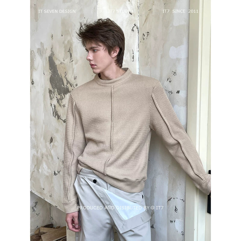 Relaxed Mock Neck Knit Sweater 1
