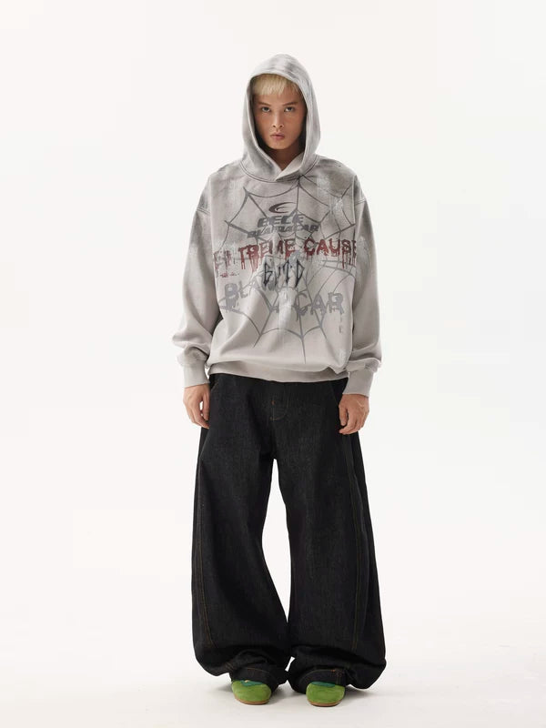 Relaxed Wide-Leg Denim Jeans Pants 4
