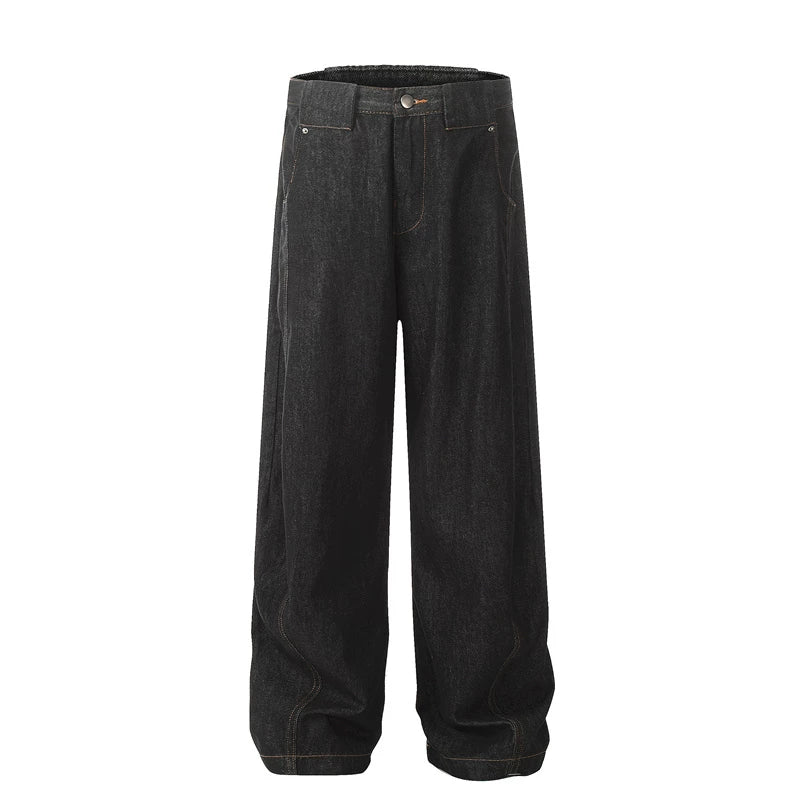 5741097579906,5741097579907,5741097579908,5741097579909,5741097579910, Relaxed Wide-Leg Denim Jeans Pants