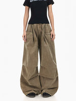 Relaxed Wide-Leg Drawstring Cargo Pants 2