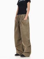 Relaxed Wide-Leg Drawstring Cargo Pants 5