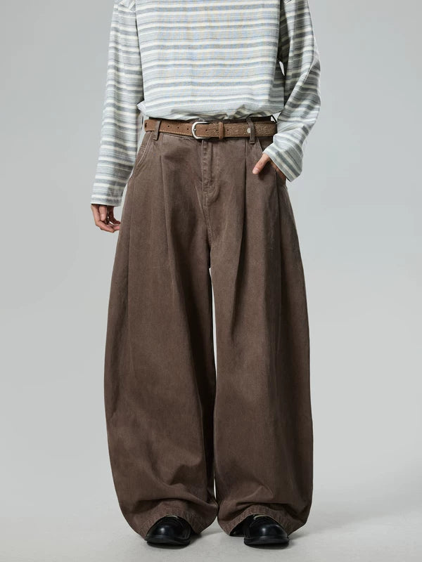 Relaxed Wide Leg Pleated Commuter Pants 1