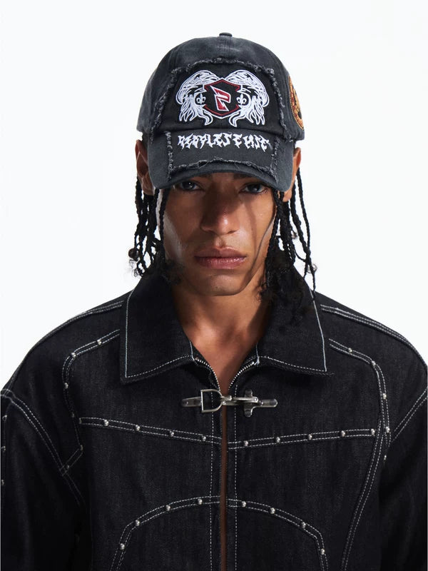 Retro 3D Embroidered Distressed Baseball Cap 4