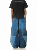 Retro 3D Print Baggy Wide-Leg Jeans Pants 5